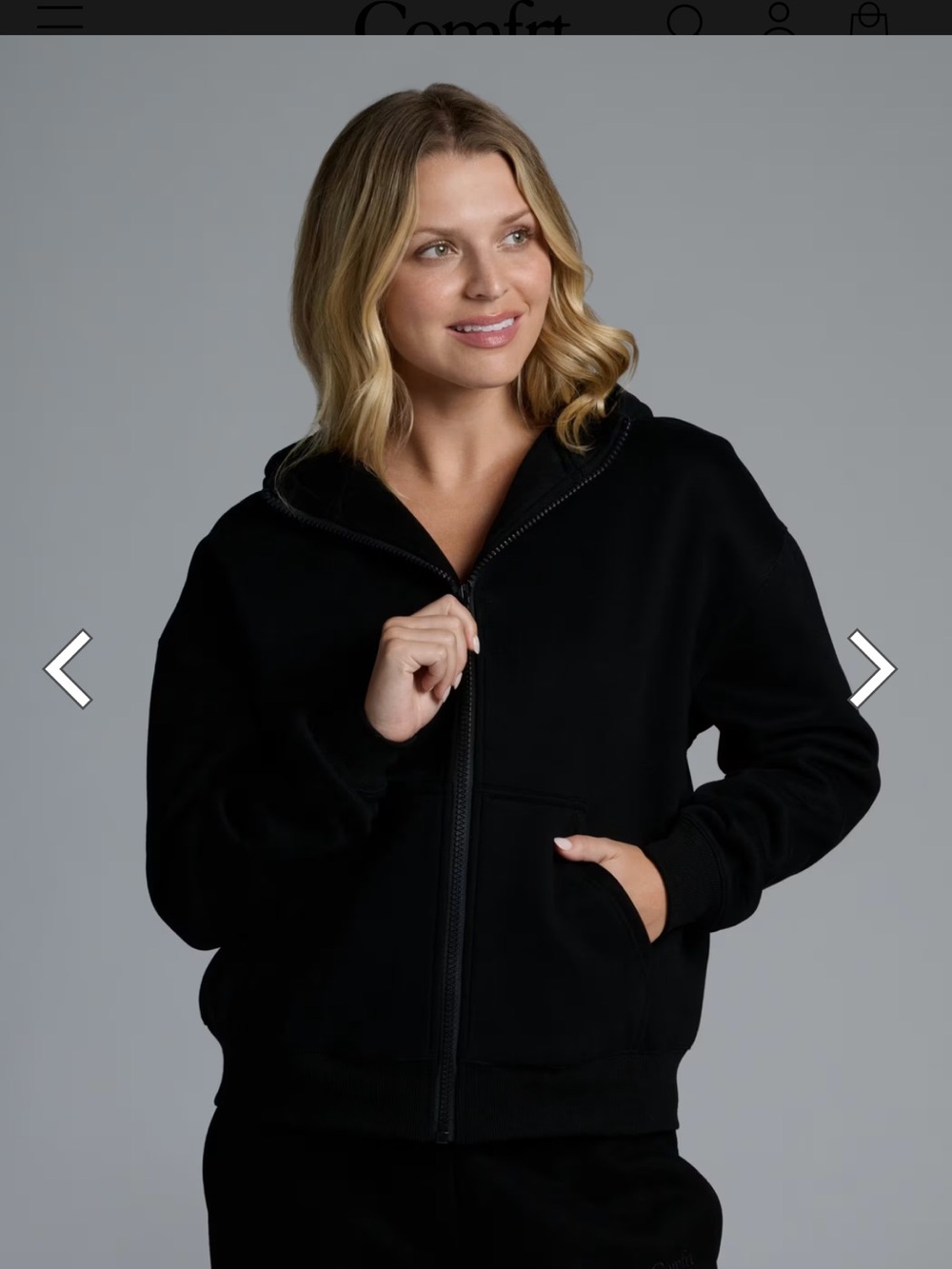 Comfrt Basic Crop Zip Hoodie